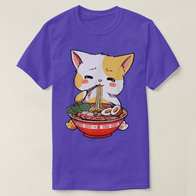 Camiseta Ramen Cat Kawaii Anime Comidas Japonesas  (Frente do Design)
