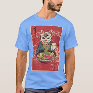 Camiseta Ramen Cat Kawaii Anime Japanese Food Girls Officia