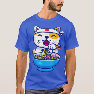 Camiseta Ramen Cat Kawaii Anime Japonês Presente 1202