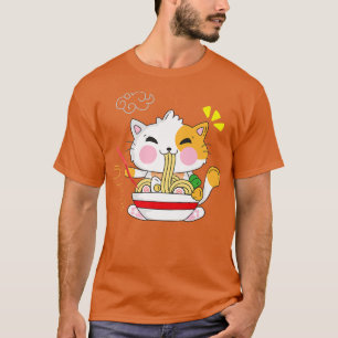 Camiseta Ramen Cat Kawaii Anime Japonês Ramen Life Kitten