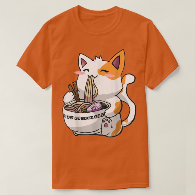 Camiseta Ramen Cat Kawaii Anime Otaku (Frente do Design)