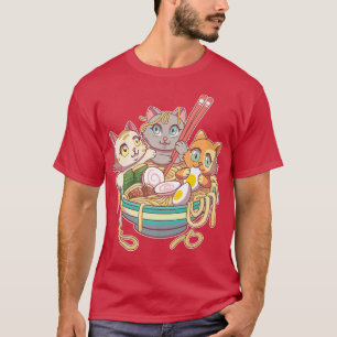 Camiseta Ramen Cat Kawaii Fan Anime Japonês Noodles Asia L