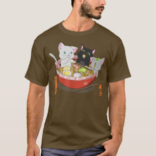 Camiseta ramen cat kawaii neko anime felina macarrão japonê