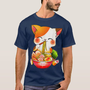 Camiseta Ramen Cat Neko Anime Kawaii Japonês