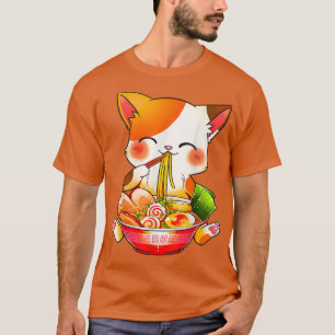Camiseta Ramen Cat Neko Anime Kawaii Japonês 1210