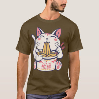 Camiseta Ramen Cat Neko Anime Kawaii Japonês Merch Gifts W