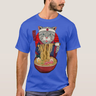Camiseta Ramen Cat Neko Anime Kawaii Japonês Merch Gifts W
