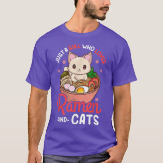 Camiseta Ramen Cat Neko Anime Kawaii Otaku Girl 