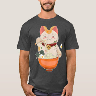 Camiseta Ramen Cat Neko Anime Otaku Kawaii Japoneses Gifts
