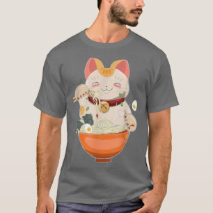 Camiseta Ramen Cat Neko Anime Otaku Kawaii Japoneses Gifts