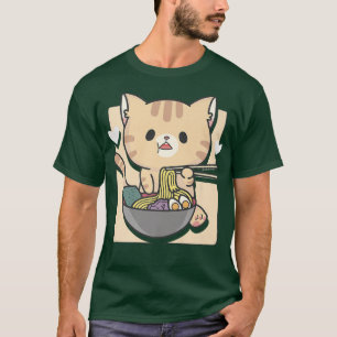 Camiseta Ramen Cat Otaku Aestético Kawaii
