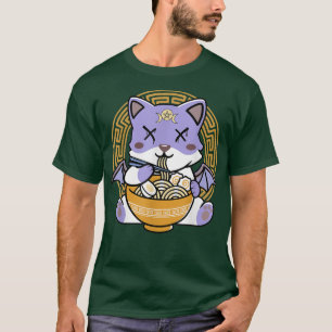 Camiseta Ramen Cat Pastel Gótico Kawaii Neko Halloween
