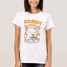 Camiseta Ramen Cat Ramen Lover Japonês