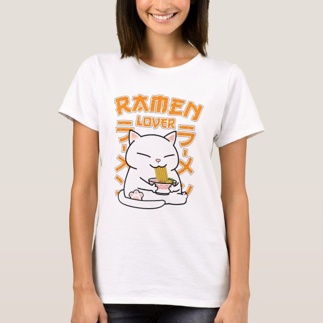 Camiseta Ramen Cat Ramen Lover Japonês (Frente)