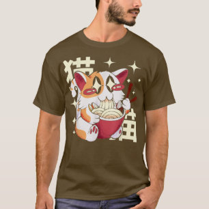 Camiseta Ramen Cat T Kawaii Anime Tee Gifes Japoneses