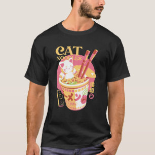Camiseta Ramen Cat T Kawaii Anime Tee Japonês