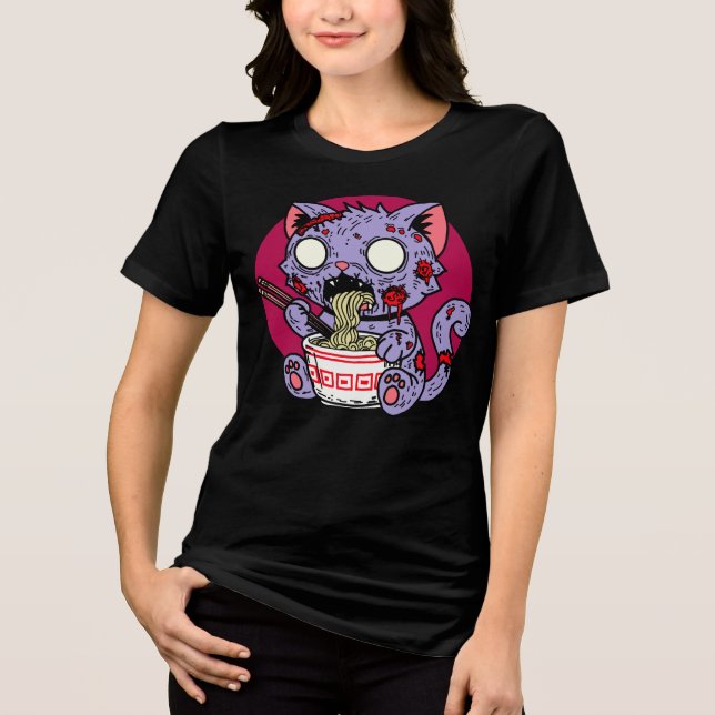 Camiseta Ramen Cat Zombie (Frente)