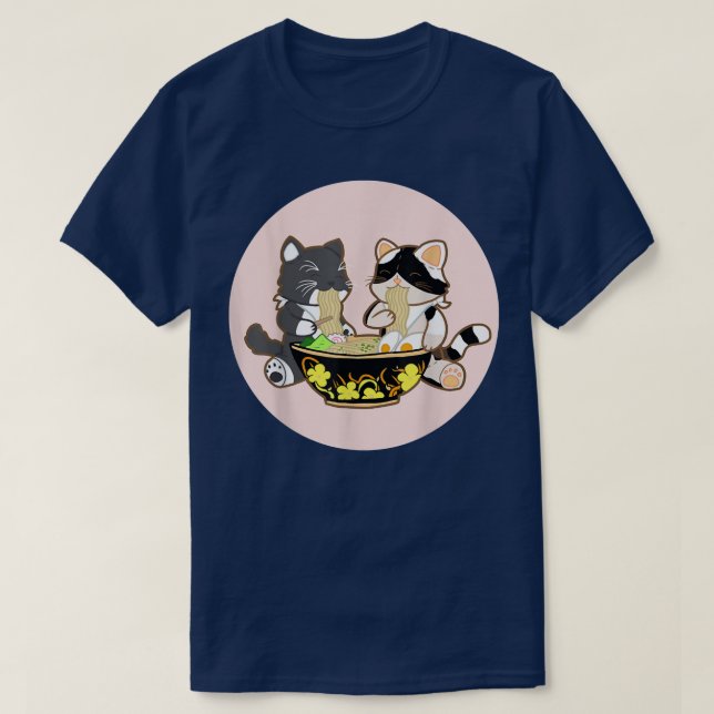 Camiseta Ramen Cats Anime Kawaii Japonês Gift Gatinho Kitte (Frente do Design)