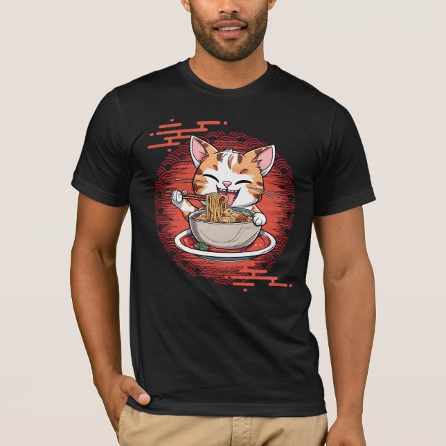 Camiseta Ramen Comendo Cat (Frente)
