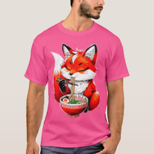 Camiseta Ramen Comendo Ramen Noodle Animal Fox
