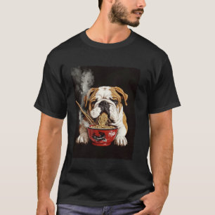 Camiseta Ramen de Cachorro Bulldog Inglês
