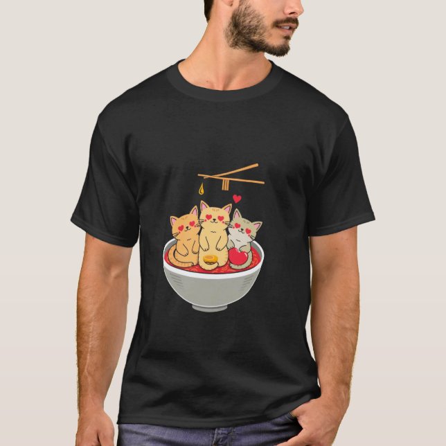 Camiseta Ramen de Gato Caprichoso (Frente)
