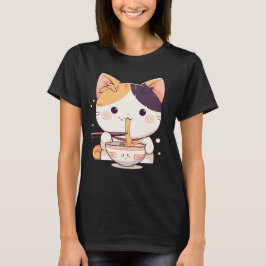 Camiseta Ramen De Gato De Calico Cinto