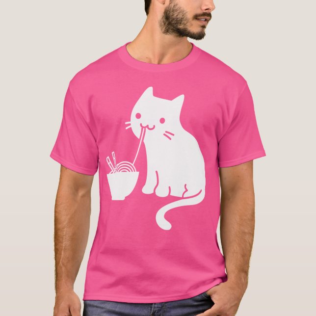 Camiseta Ramen De Gato De Gato Cinto (Frente)