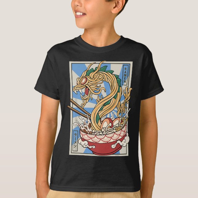 Camiseta Ramen Dragon Sopa de macarrão japonês (Frente)