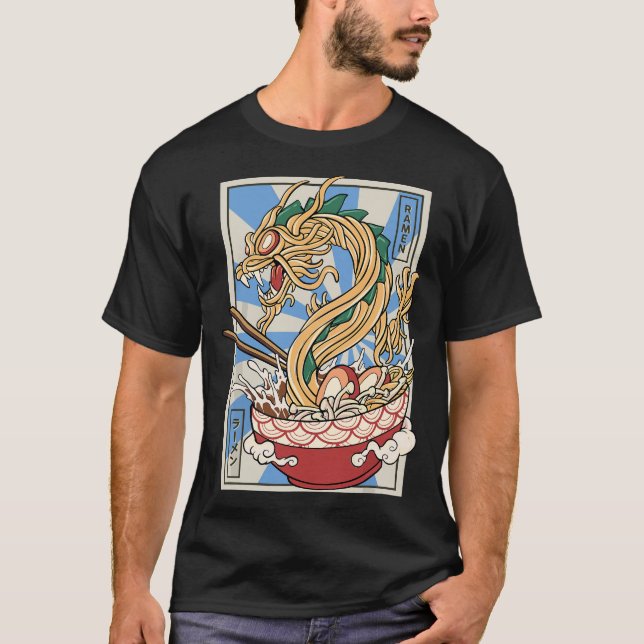 Camiseta Ramen Dragon Sopa de macarrão japonês (Frente)