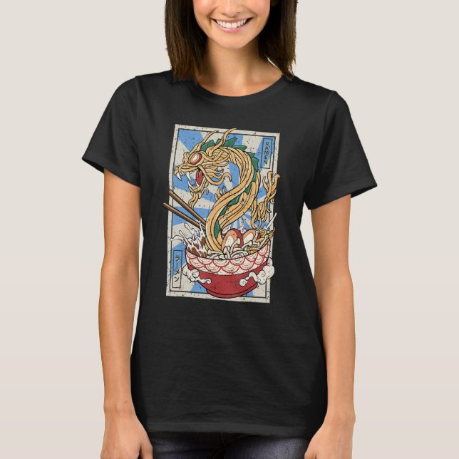 Camiseta Ramen Dragon Sopa de macarrão japonês (Frente)