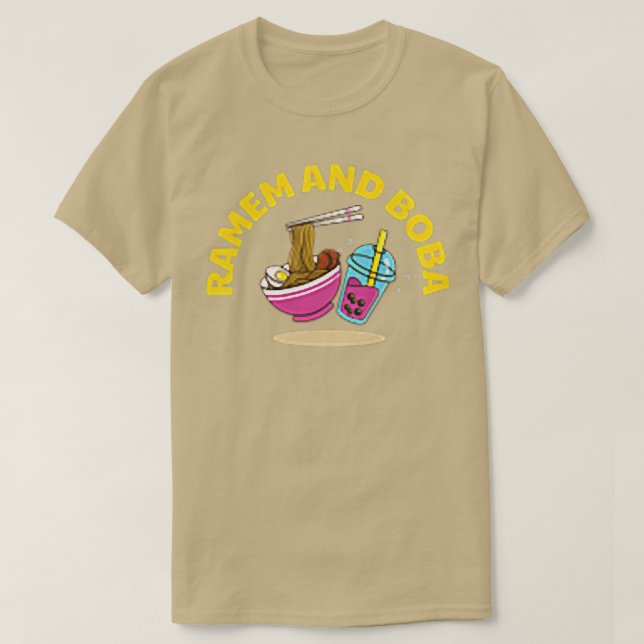 Camiseta Ramen E Boba Comida Bowl Ram (Frente do Design)
