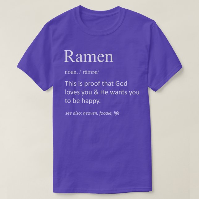 Camiseta Ramen Funny Definition Funny Ramen Japonês Comida  (Frente do Design)