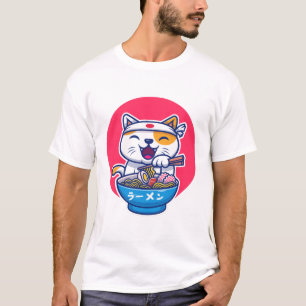 Camiseta Ramen gato fofo