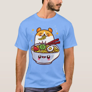 Camiseta Ramen Gift Kawaii Japonês Noodles Baka Surimi Mis