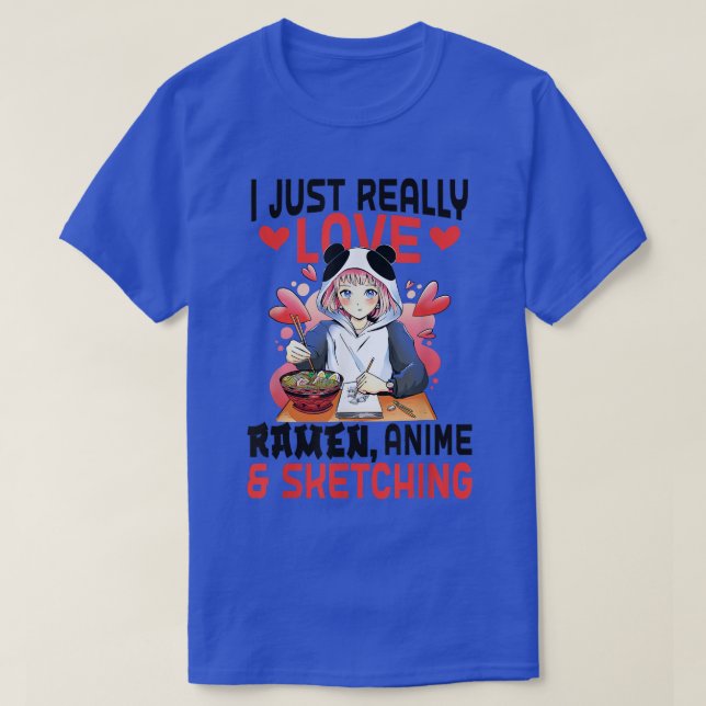 Camiseta Ramen Girl Sketching Anime (Frente do Design)