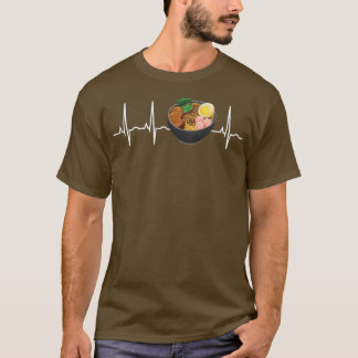 Camiseta Ramen Heartbeat - Ramen Comida Pasta & Meat - For 