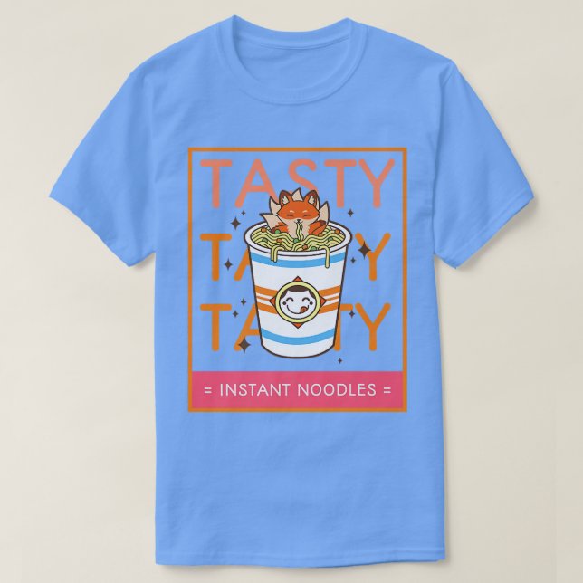 Camiseta Ramen Instantâneo Ramen Fox Kawaii (Frente do Design)