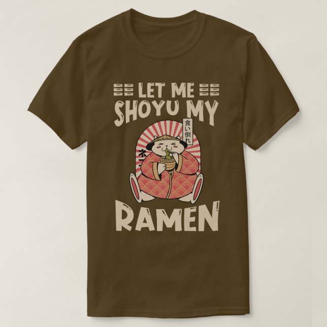 Camiseta Ramen Japan Kawaii Noodle Bowl Pun Shoyu Cat 999 (Frente do Design)