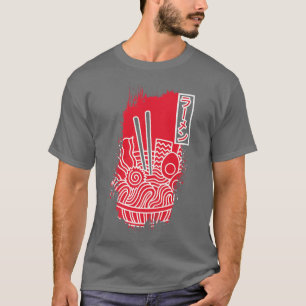 Camiseta Ramen Japonês Comida Japonês Noodles Soup Bowl Ani