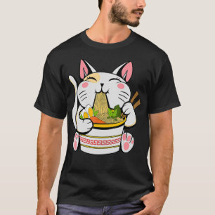 Camiseta Ramen Japonês Kawaii Cat Anime