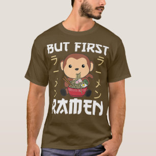 Camiseta Ramen Japonês Nodles Doce Macaco Come Ramen Divert
