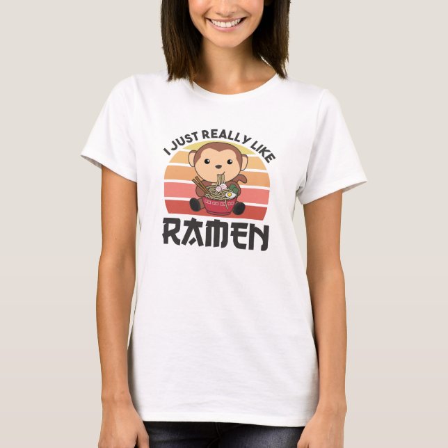Camiseta Ramen Japonês Noodles Sweet Monkey Come Ramen (Frente)