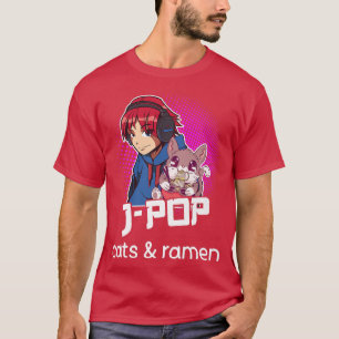 Camiseta Ramen JPop Cat Lover Ramen Noodles Japonês Pop M