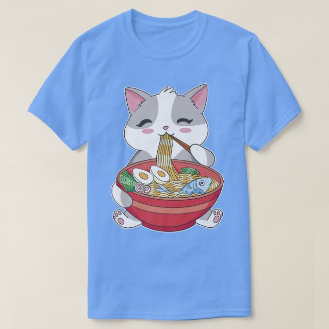 Camiseta Ramen Kawaii Cat 1920 (Frente do Design)