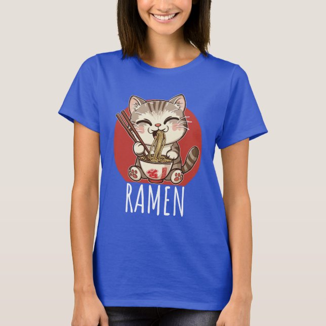 Camiseta Ramen Kawaii Japão Anime Manga Cat (Frente)