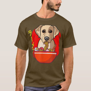 Camiseta Ramen Labrador Retriver Dog Kawaii Noodle Japonês