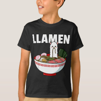 Camiseta Ramen Llama Noodle Llamen Japonês Taça Miso
