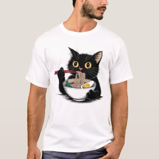 Camiseta Ramen Lover Black Cat