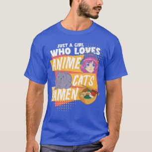 Camiseta Ramen Loverjust Uma Menina Que Ama Gatos De Anime 